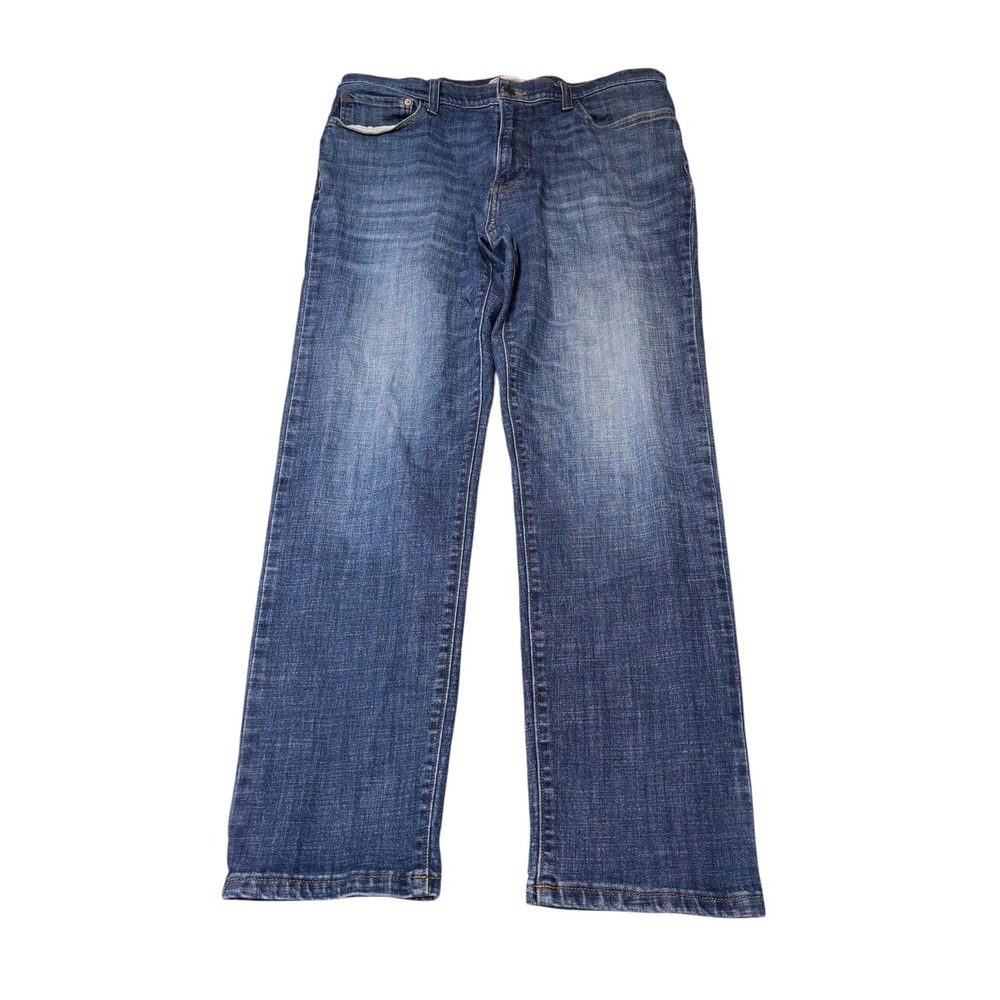 Lucky Brand 121 Slim Straight Jeans Mens 38x32 Medium Wash Blue‎ Stretch Denim